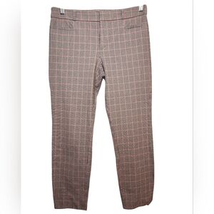 NWOT Banana Republic Curvy Sloan Women's Brown Pink Plaid Pants Size 6